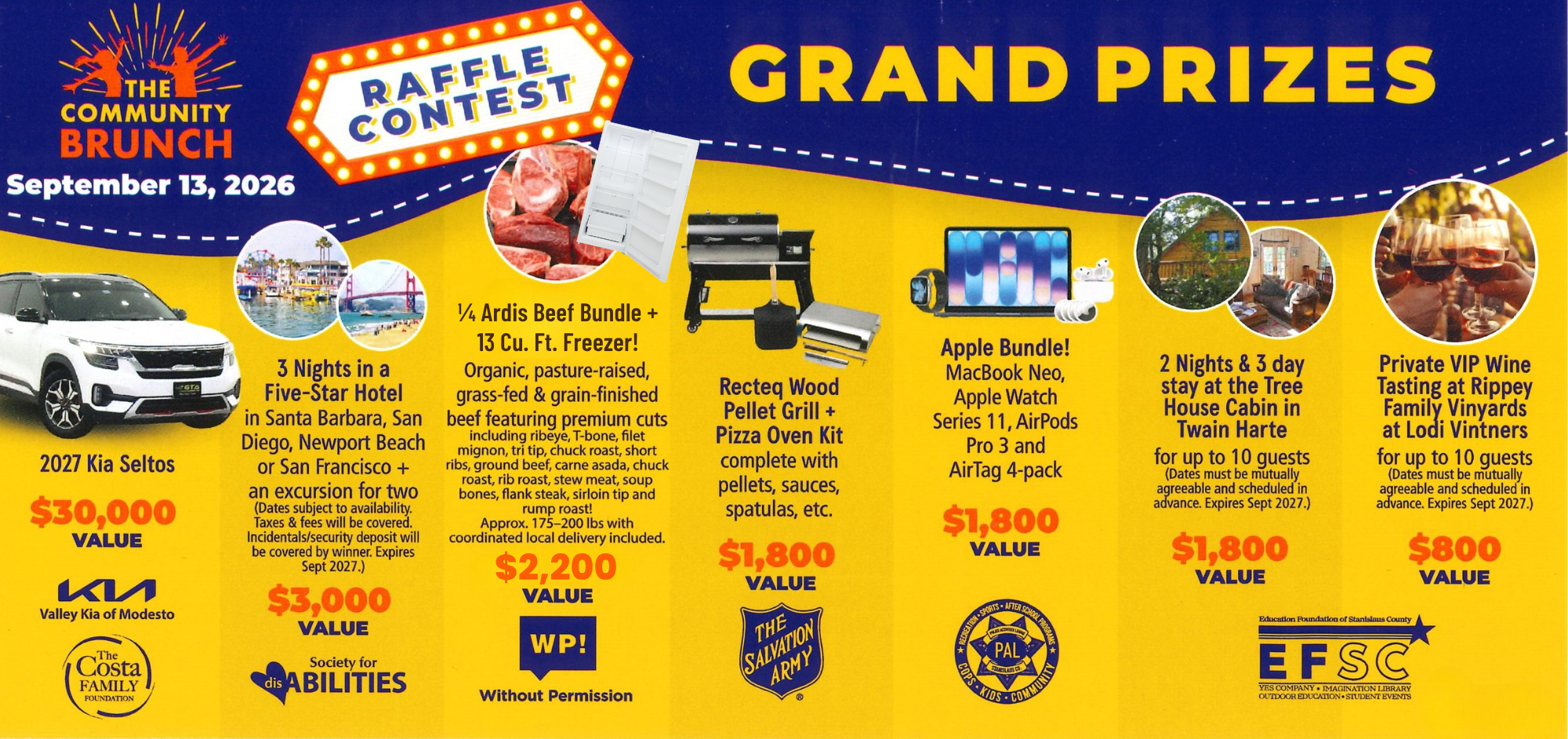 List of raffle items